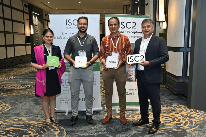 Dr. Sanjana Mehta, Senior Director of Advocacy at ISC2; Tamay Jani, CC; Kalpesh Jani, CISSP; and Clayton Jones, Managing Director, APAC, at ISC2 at the ISC2 Member Reception held in Mumbai, India, on June 6, 2025. Dr. Sanjana Mehta, Senior Director of Advocacy at ISC2; Tamay Jani, CC; Kalpesh Jani, CISSP; and Clayton Jones, Managing Director, APAC, at ISC2 at the ISC2 Member Reception held in Mumbai, India, on June 6, 2025.